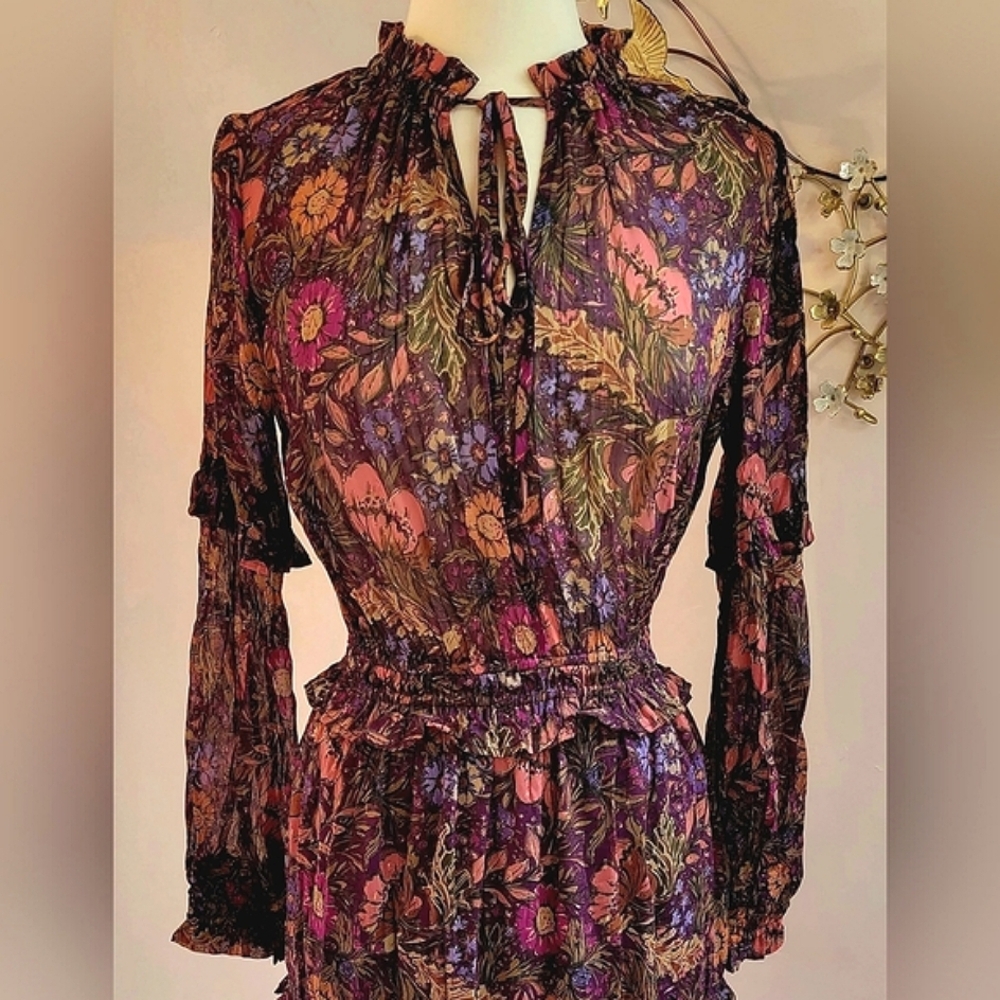 NWT ILLA ILLA Floral Lurex Maxi Dress